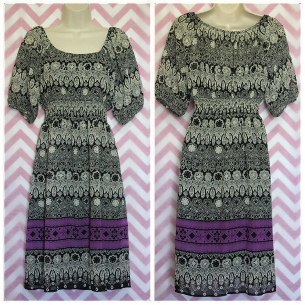 Geometric A-Line Dress Size S